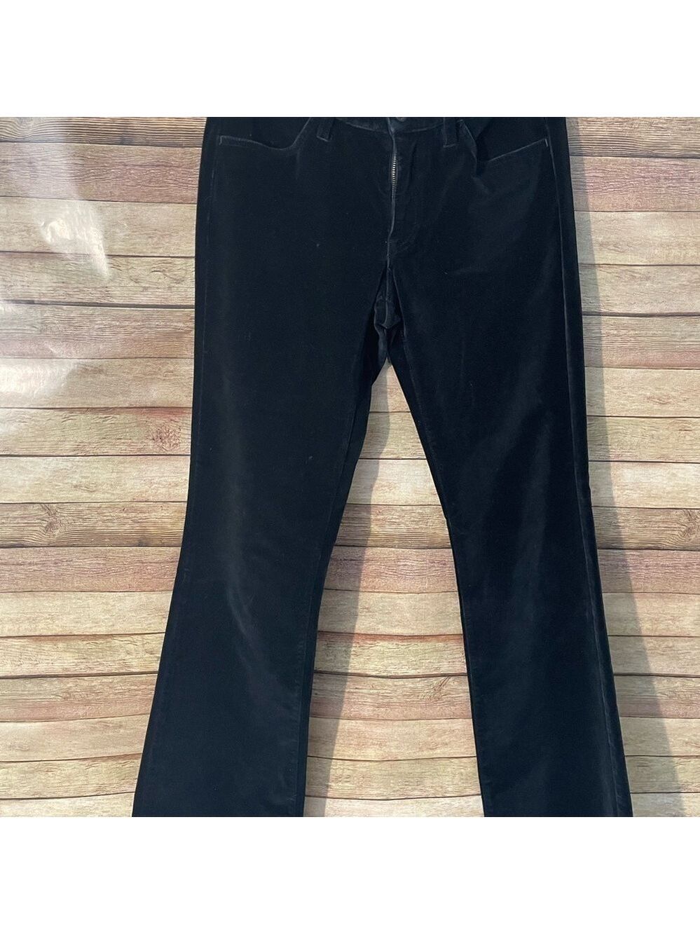 Gap Stretch Women's Flare High Rise Black Velvet Pants Casual Size: 6 - Picture 2 of 7